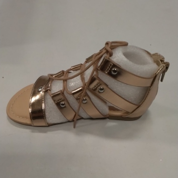 Stylish Gold Kids Sandals - Picture 1 of 5